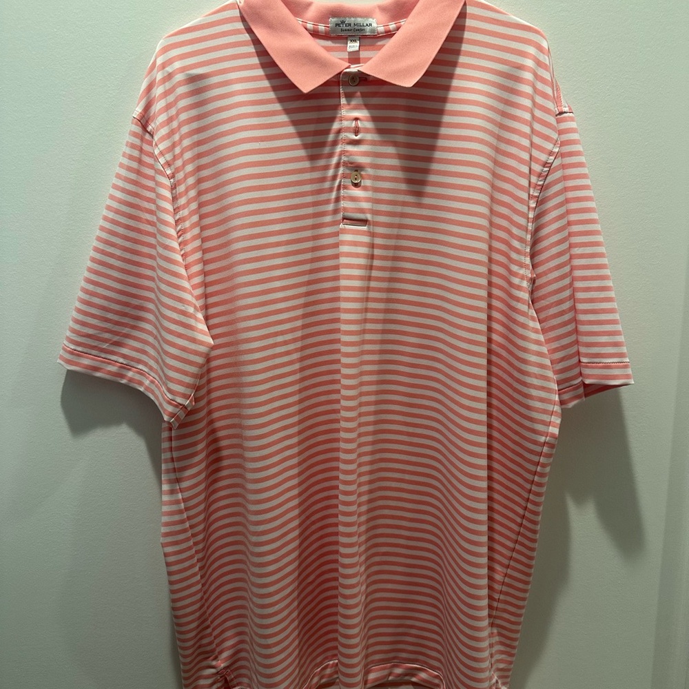 Men's Pink Striped Polo Shirt